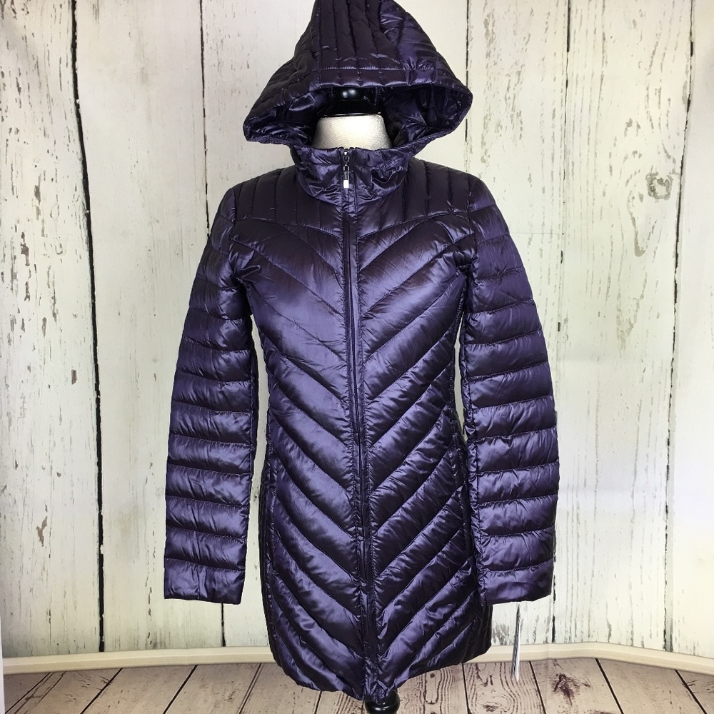 Metallic Purple Packable Down Coat
